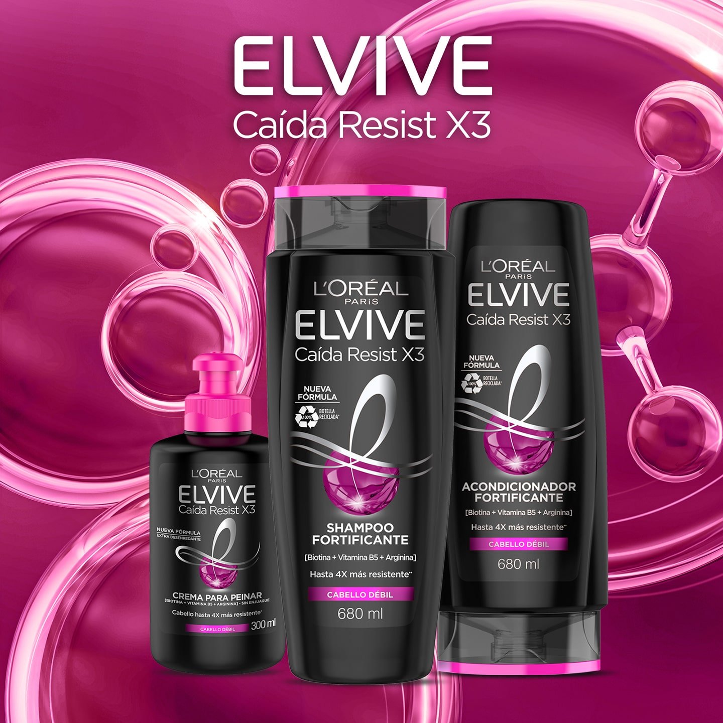 L'Oréal Paris acondicionador Caída Resist x3 de Elvive franquicia